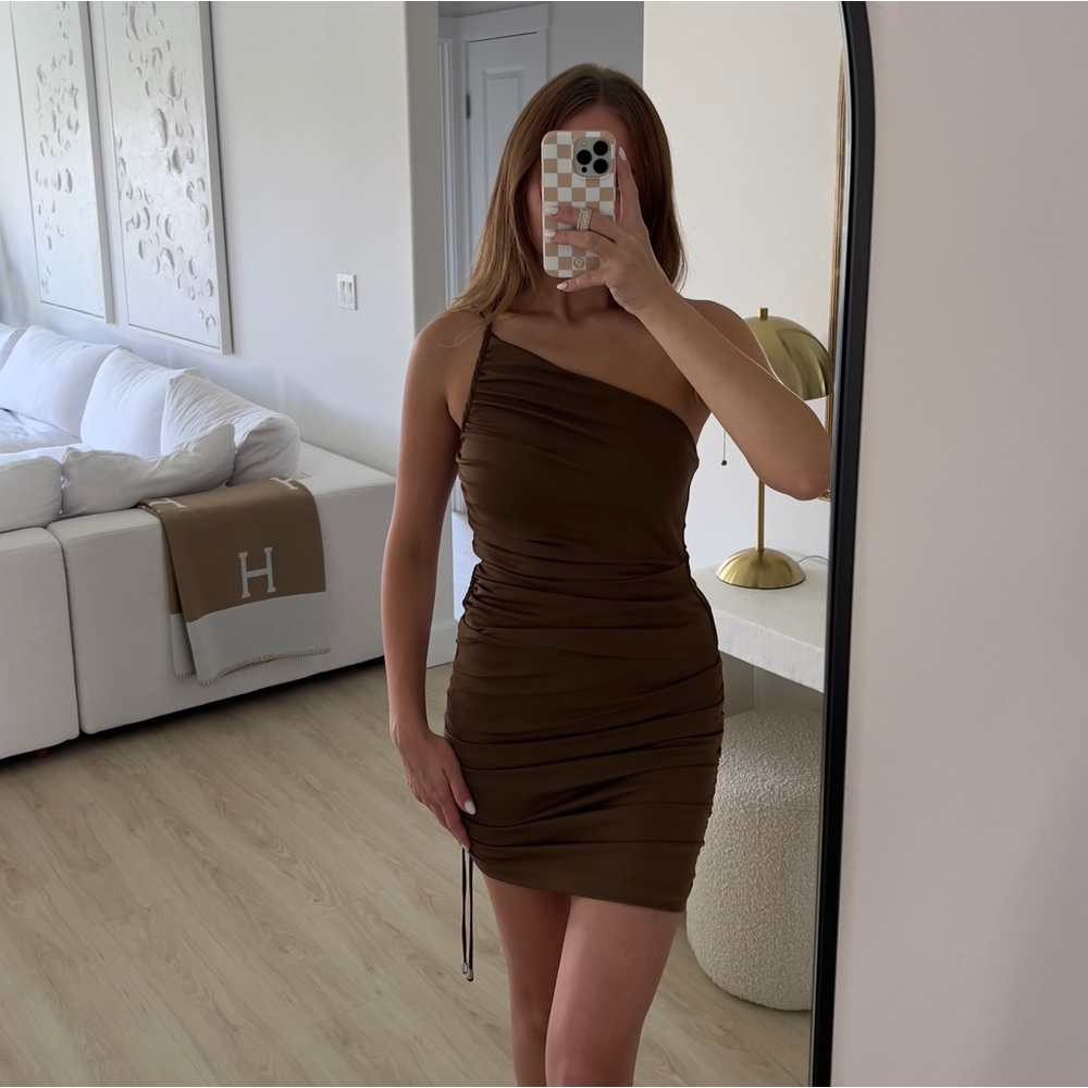 Brown mini dress